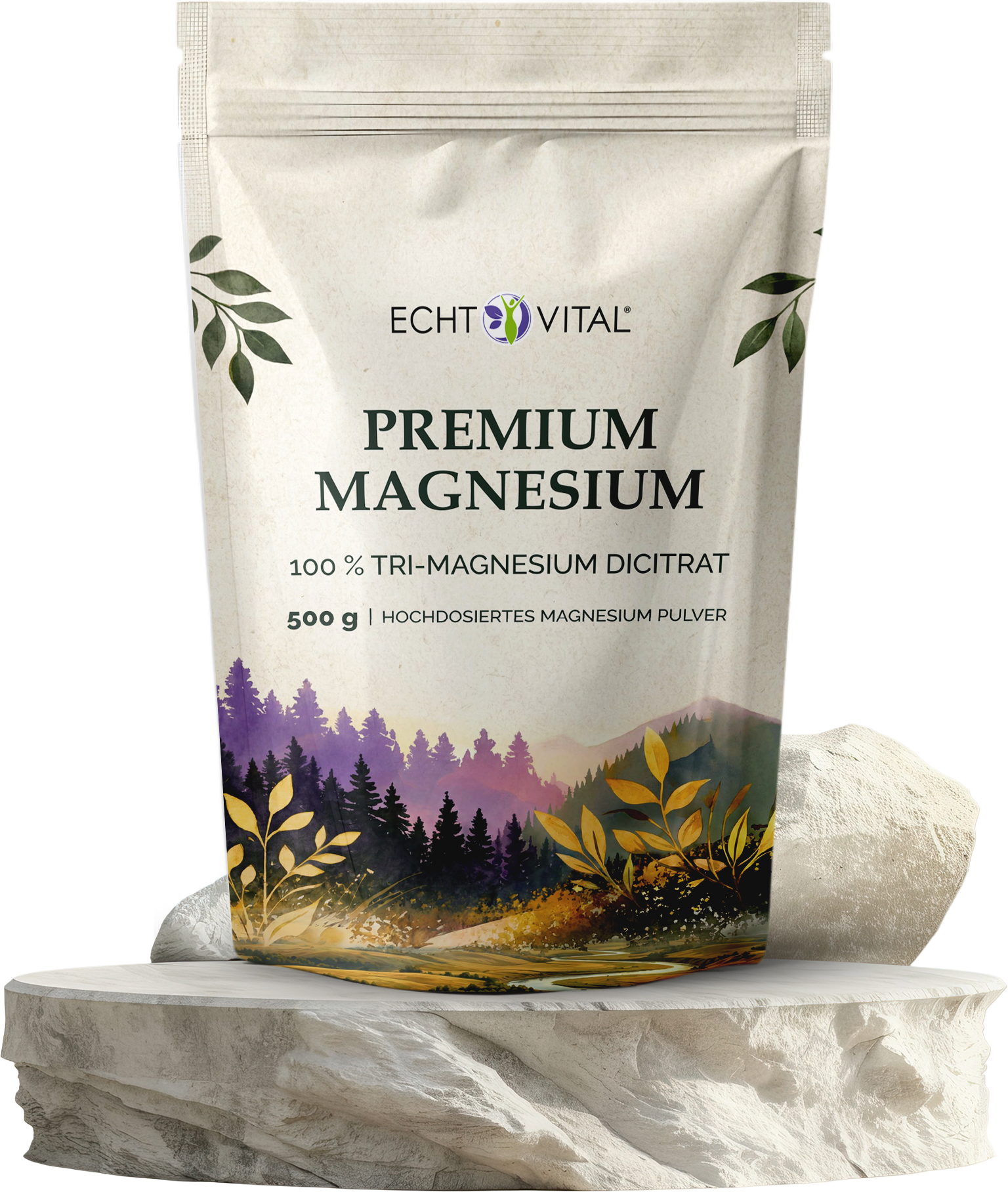 Tri-Magnesium Dicitrat Pulver - ECHT VITAL Premium Qualität